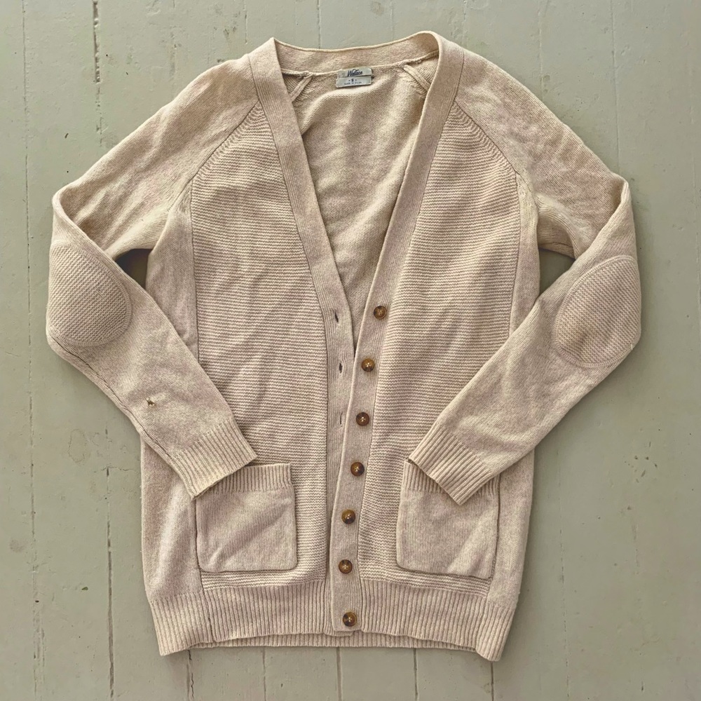 Madewell Cream Marino Wool Cardigan